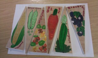 Student made vegetable labels